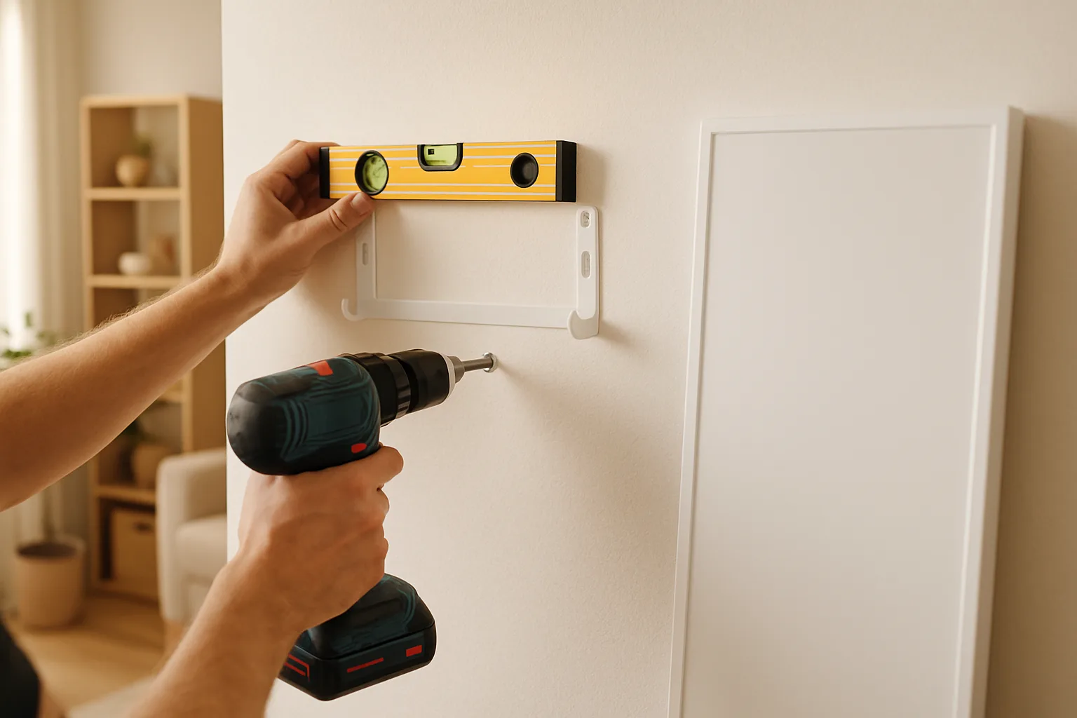 Montage einer Infrarotheizung an der Wand